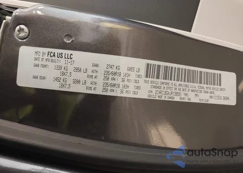 2018 Chrysler Pacifica Touring L z USA, uszkodzony, nr VIN 2C4RC1BGXJR139591